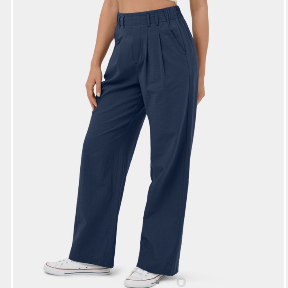 HALARA Wide Leg Pants in Navy Blue